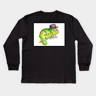 Karma Chameleon Watercolor Kids Long Sleeve T-Shirt